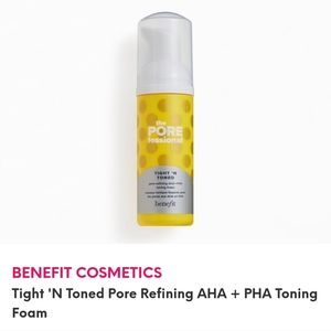 BENEFIT COSMETICS Tight 'N Toned Pore Refining AHA + PHA Toning Foam Brand New